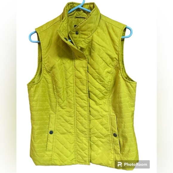 Nine West Bright Mustard Yellow Quilted Vest Small - Picture 1 of 10